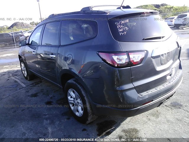 1GNKRFKD6DJ226147 - 2013 CHEVROLET TRAVERSE LS GRAY photo 3