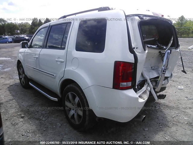 5FNYF4H93EB042067 - 2014 HONDA PILOT TOURING WHITE photo 3