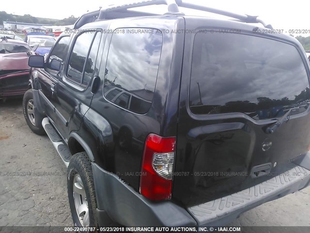 5N1ED28T82C554713 - 2002 NISSAN XTERRA XE/SE BLACK photo 3