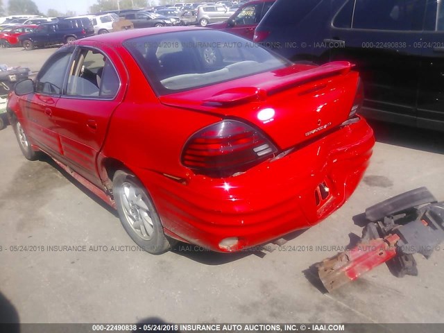 1G2NF52T31M537419 - 2001 PONTIAC GRAND AM SE1 RED photo 3