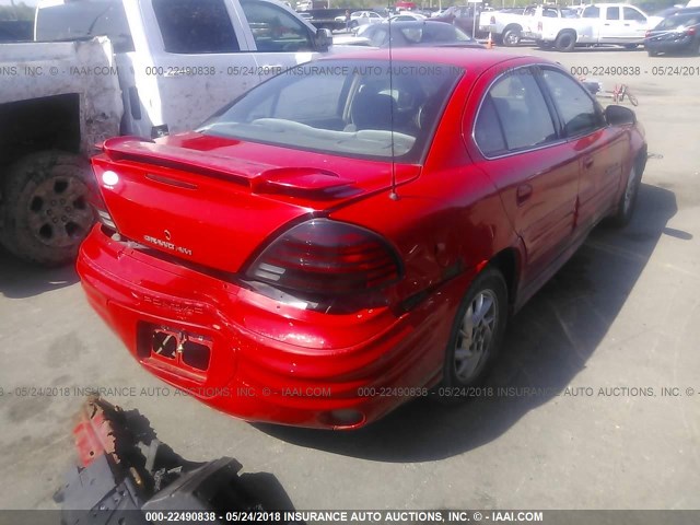 1G2NF52T31M537419 - 2001 PONTIAC GRAND AM SE1 RED photo 4