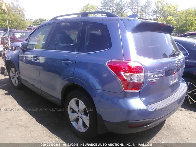 JF2SJARCXGH448767 - 2016 SUBARU FORESTER 2.5I LIMITED BLUE photo 3