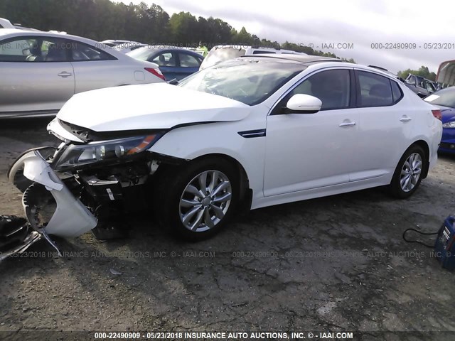 5XXGN4A75FG354851 - 2015 KIA OPTIMA EX WHITE photo 2