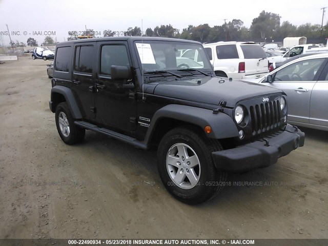 1C4BJWDG8HL709463 - 2017 JEEP WRANGLER UNLIMITE SPORT BLACK photo 1