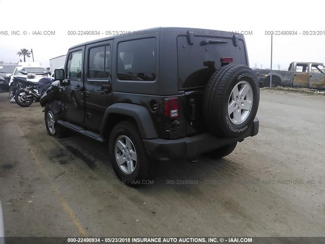 1C4BJWDG8HL709463 - 2017 JEEP WRANGLER UNLIMITE SPORT BLACK photo 3