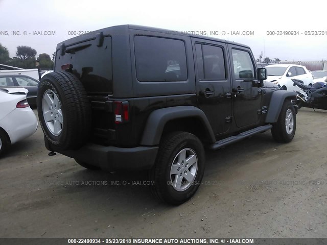 1C4BJWDG8HL709463 - 2017 JEEP WRANGLER UNLIMITE SPORT BLACK photo 4