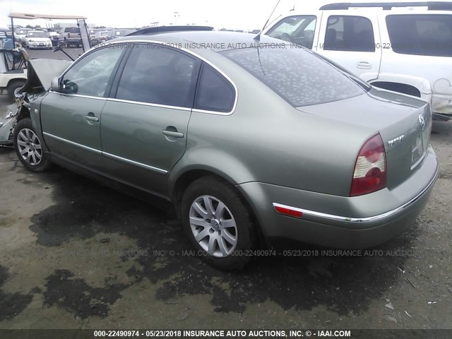 WVWPD63B13P355810 - 2003 VOLKSWAGEN PASSAT GLS GREEN photo 3