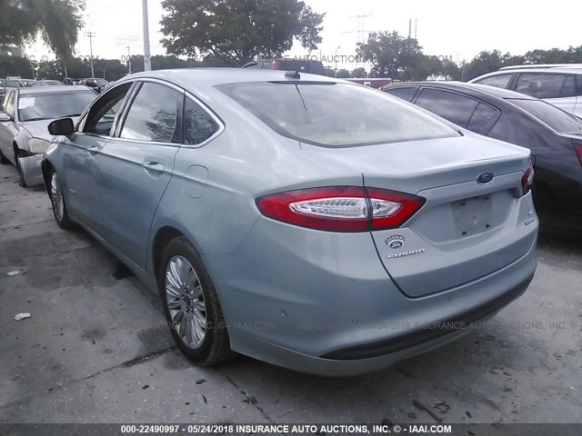 3FA6P0LU2DR276048 - 2013 FORD FUSION SE HYBRID BLUE photo 3