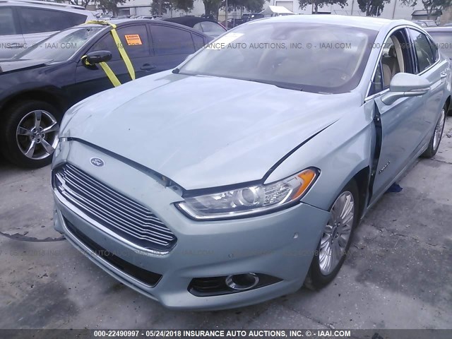 3FA6P0LU2DR276048 - 2013 FORD FUSION SE HYBRID BLUE photo 6