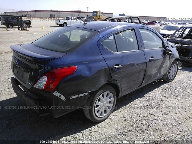 3N1CN7AP4EL869216 - 2014 NISSAN VERSA S/S PLUS/SV/SL BLUE photo 4