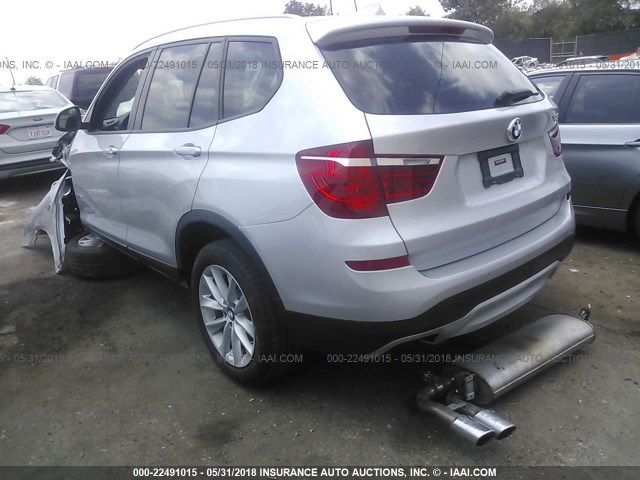 5UXWZ7C57H0V85962 - 2017 BMW X3 SDRIVE28I SILVER photo 3