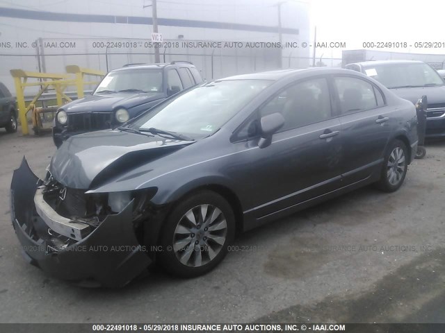 19XFA1F96AE000287 - 2010 HONDA CIVIC EXL GRAY photo 2