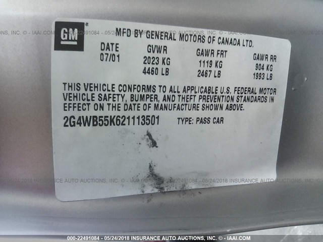 2G4WB55K621113501 - 2002 BUICK REGAL LS 香槟色 照片 9