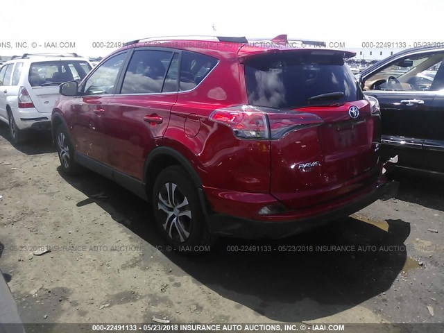 2T3BFREV5HW542766 - 2017 TOYOTA RAV4 LE RED photo 3