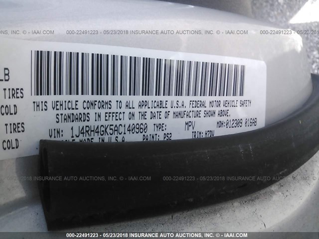 1J4RH4GK5AC140960 - 2010 JEEP COMMANDER SPORT ვერცხლისფერი ფოტო 9