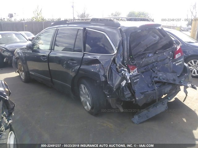 4S4BRBGC8B3422492 - 2011 SUBARU OUTBACK 2.5I PREMIUM GRAY photo 3