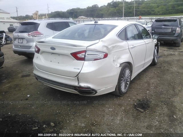 3FA6P0D94DR133791 - 2013 FORD FUSION TITANIUM WHITE photo 4