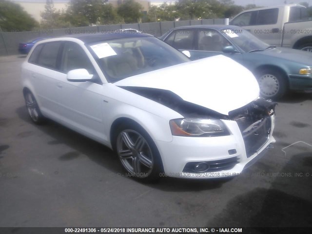 WAUKEAFM7DA032631 - 2013 AUDI A3 PREMIUM PLUS WHITE photo 1