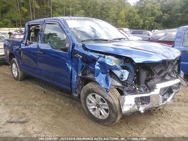 1FTEW1C81HFB42202 - 2017 FORD F150 SUPERCREW BLUE photo 1