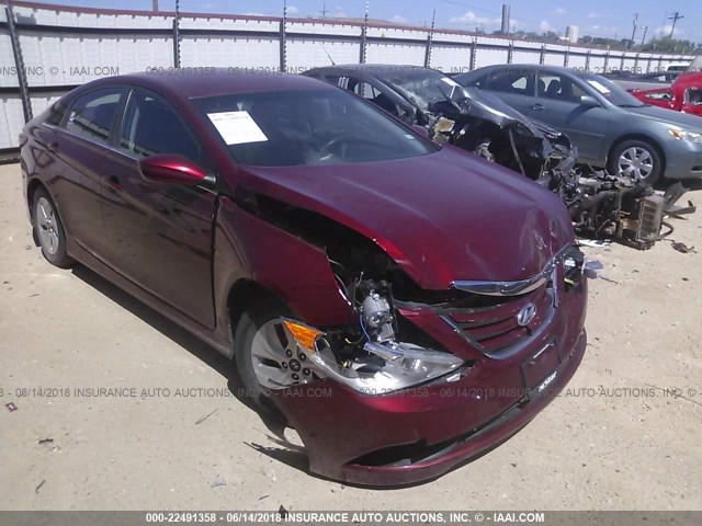 5NPEB4AC2EH814404 - 2014 HYUNDAI SONATA GLS BURGUNDY photo 1