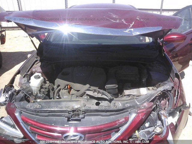 5NPEB4AC2EH814404 - 2014 HYUNDAI SONATA GLS BURGUNDY photo 10