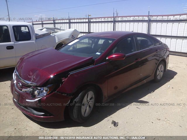 5NPEB4AC2EH814404 - 2014 HYUNDAI SONATA GLS BURGUNDY photo 2