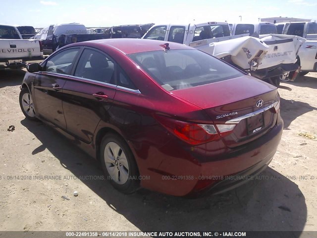 5NPEB4AC2EH814404 - 2014 HYUNDAI SONATA GLS BURGUNDY photo 3