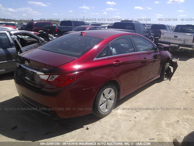 5NPEB4AC2EH814404 - 2014 HYUNDAI SONATA GLS BURGUNDY photo 4