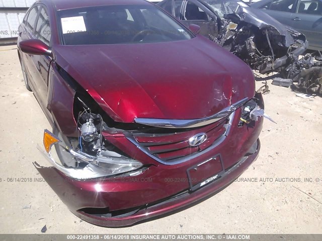 5NPEB4AC2EH814404 - 2014 HYUNDAI SONATA GLS BURGUNDY photo 6