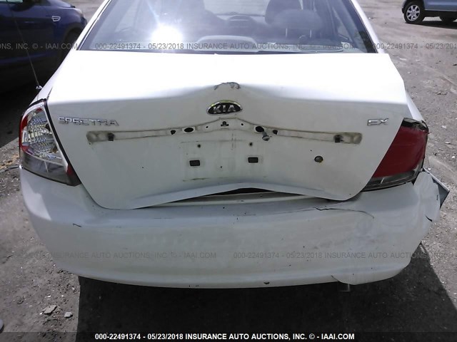 KNAFE121175376949 - 2007 KIA SPECTRA EX/LX WHITE photo 6