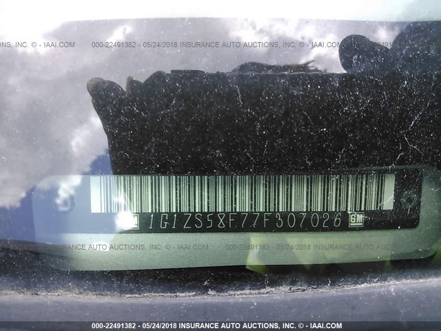 1G1ZS58F77F307026 - 2007 CHEVROLET MALIBU LS SILVER photo 9