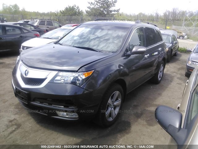 2HNYD2H43CH527101 - 2012 ACURA MDX TECHNOLOGY GRAY photo 2