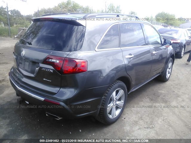 2HNYD2H43CH527101 - 2012 ACURA MDX TECHNOLOGY GRAY photo 4
