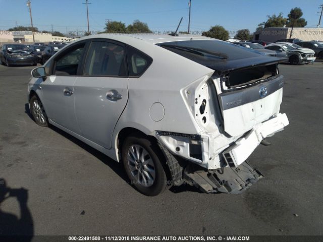 JTDKN3DP4C3026364 - 2012 TOYOTA PRIUS PLUG-IN  WHITE photo 3