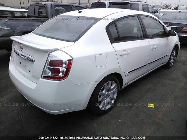 3N1AB6AP4CL730534 - 2012 NISSAN SENTRA 2.0/2.0S/SR/2.0SL WHITE photo 4