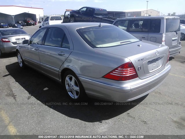 WDBNG70J14A388745 - 2004 MERCEDES-BENZ S 430 SILVER photo 3