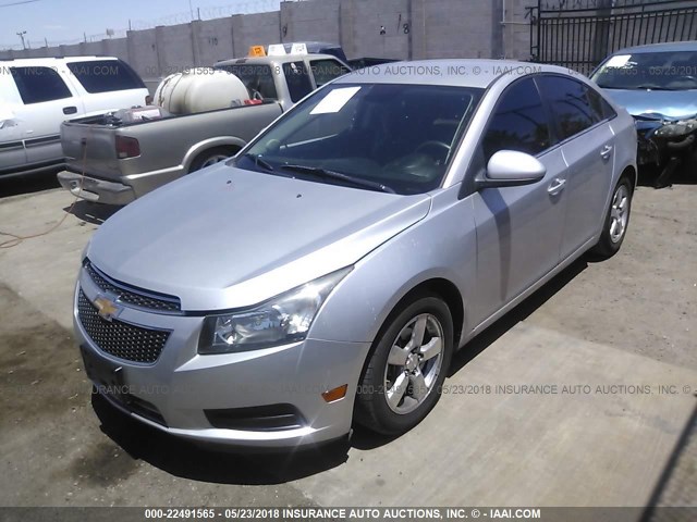 1G1PK5SBXD7289835 - 2013 CHEVROLET CRUZE LT SILVER photo 2