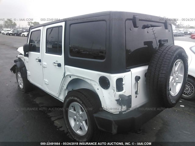 1C4BJWDG7JL807938 - 2018 JEEP WRANGLER UNLIMITE SPORT WHITE photo 3