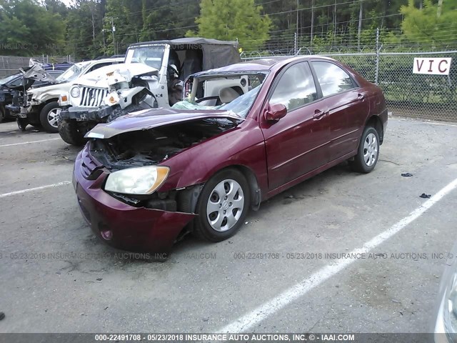 KNAFE121165354707 - 2006 KIA NEW SPECTRA LX/EX BURGUNDY photo 2