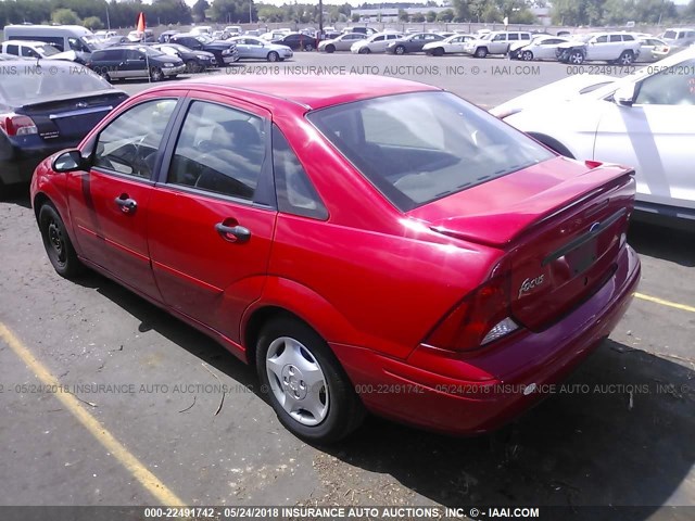 1FAFP34331W216957 - 2001 FORD FOCUS SE/SE SPORT RED photo 3