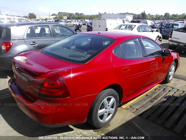 2G2WP552081155634 - 2008 PONTIAC GRAND PRIX RED photo 4
