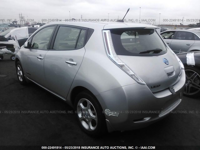 1N4AZ0CP9DC404265 - 2013 NISSAN LEAF S/SV/SL SILVER photo 3