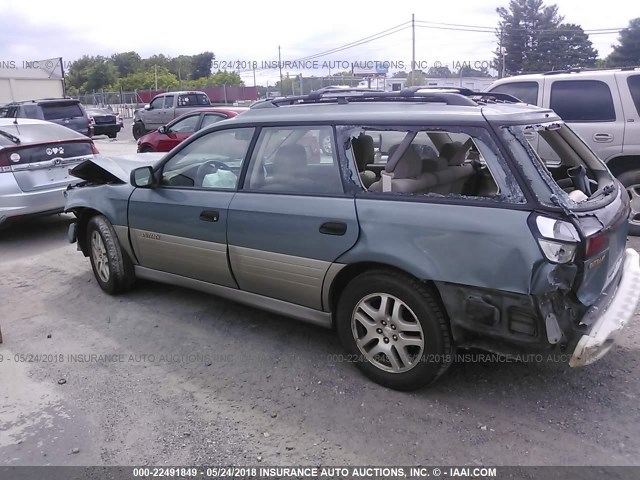 4S3BH675527649373 - 2002 SUBARU LEGACY OUTBACK AWP 绿色 照片 3