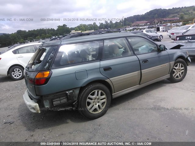 4S3BH675527649373 - 2002 SUBARU LEGACY OUTBACK AWP GREEN photo 4