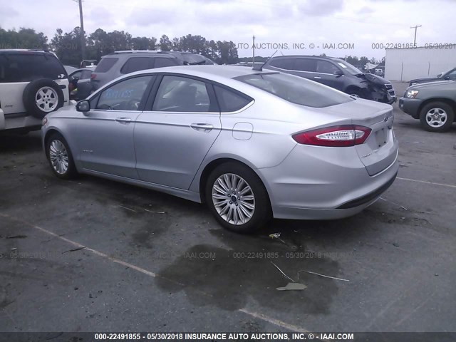 3FA6P0LU5GR317406 - 2016 FORD FUSION SE HYBRID SILVER photo 3