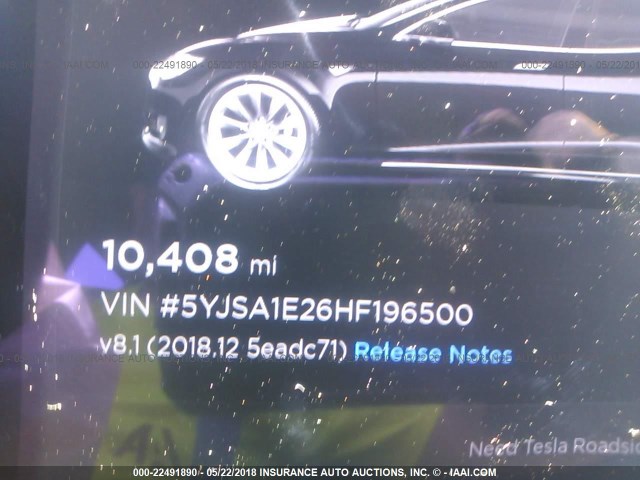 5YJSA1E26HF196500 - 2017 TESLA MODEL S BLACK photo 7