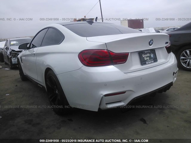 WBS4Y9C52JAC86530 - 2018 BMW M4 WHITE photo 3