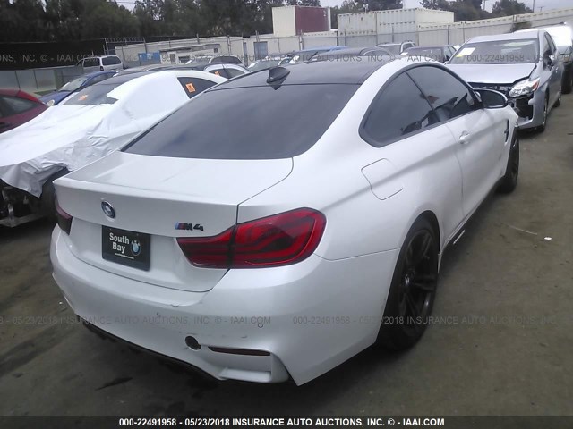 WBS4Y9C52JAC86530 - 2018 BMW M4 WHITE photo 4