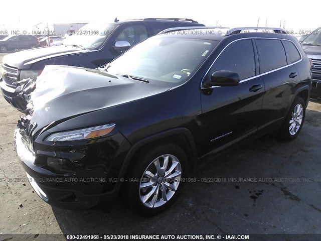 1C4PJLDB8HW516091 - 2017 JEEP CHEROKEE LIMITED BLACK photo 2