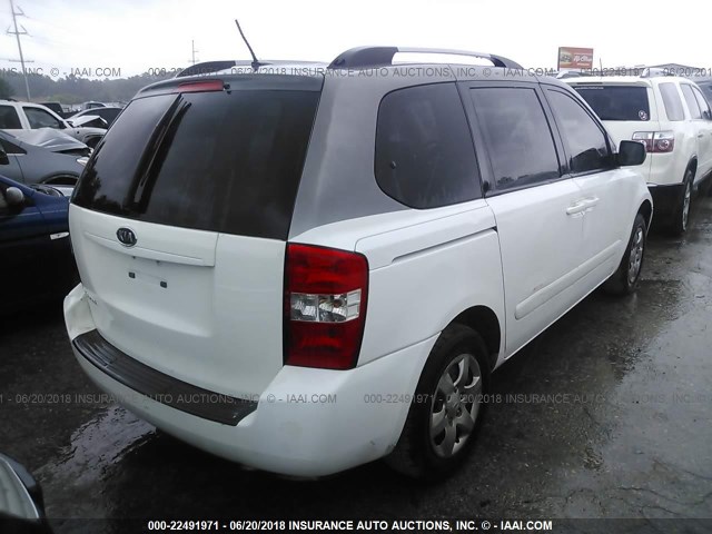 KNDMB133496300609 - 2009 KIA SEDONA WHITE photo 4